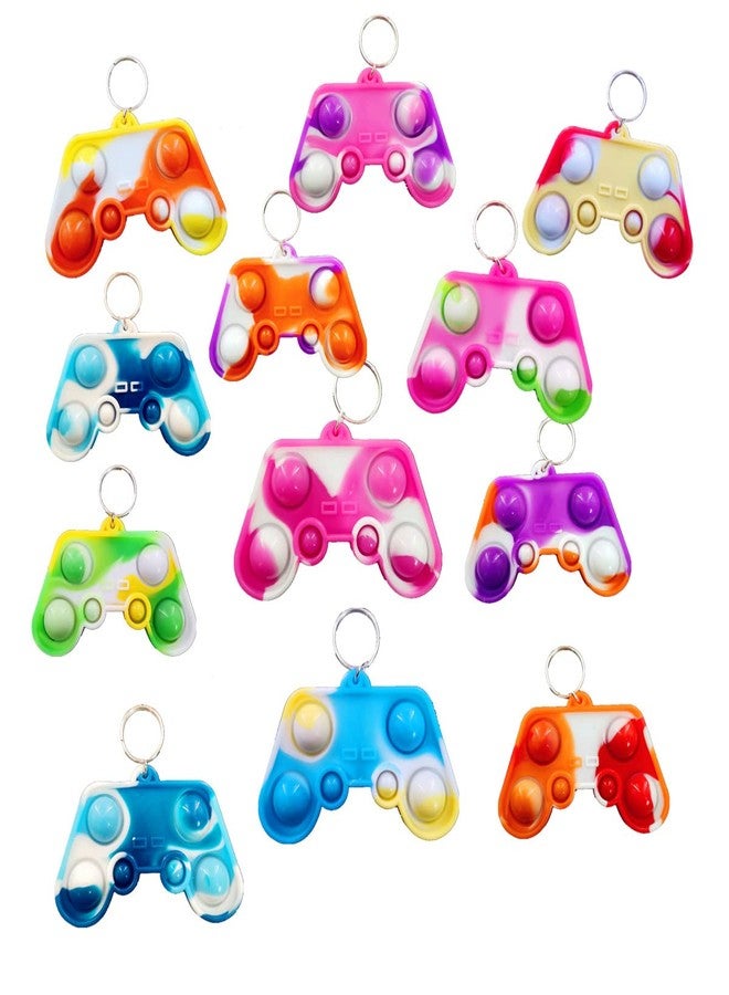 HOZKEAP 24 Packs Bulk Game controllers Mini pop Fidget Keychain,Boys and Girls Kids Birthday Party Favors Supplies Classroom Prize - Image 1
